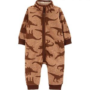 Baby Boy Carter's Dinosaur Fleece Jumpsuit Size 3 Months